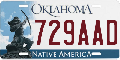 OK license plate 729AAD