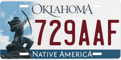 OK license plate 729AAF