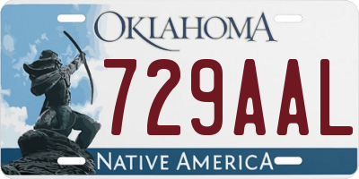 OK license plate 729AAL