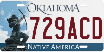 OK license plate 729ACD