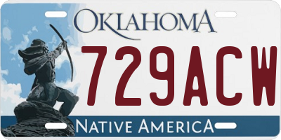 OK license plate 729ACW