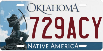 OK license plate 729ACY