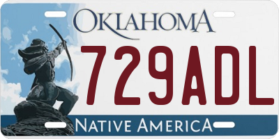 OK license plate 729ADL