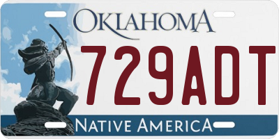 OK license plate 729ADT