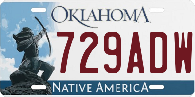 OK license plate 729ADW