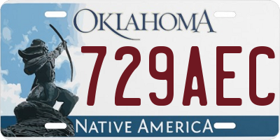 OK license plate 729AEC