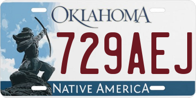 OK license plate 729AEJ