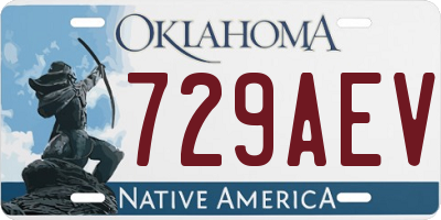 OK license plate 729AEV