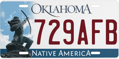 OK license plate 729AFB