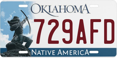 OK license plate 729AFD