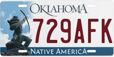 OK license plate 729AFK