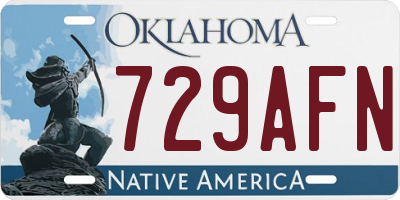 OK license plate 729AFN