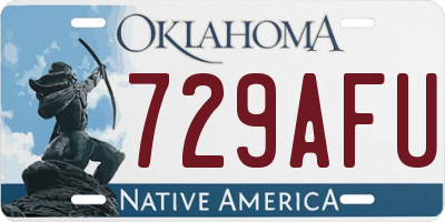 OK license plate 729AFU