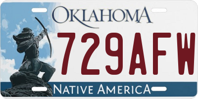 OK license plate 729AFW