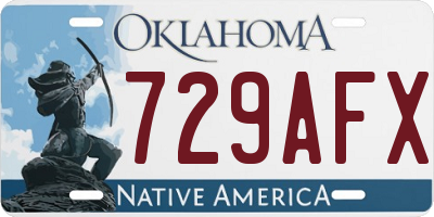 OK license plate 729AFX