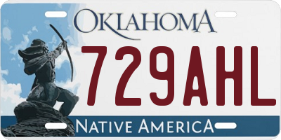 OK license plate 729AHL