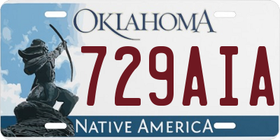 OK license plate 729AIA