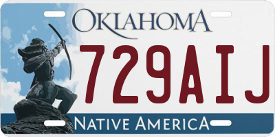 OK license plate 729AIJ