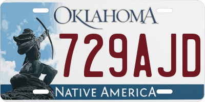 OK license plate 729AJD