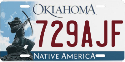 OK license plate 729AJF
