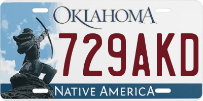 OK license plate 729AKD
