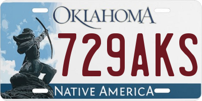 OK license plate 729AKS
