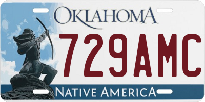 OK license plate 729AMC