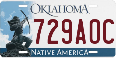 OK license plate 729AOC