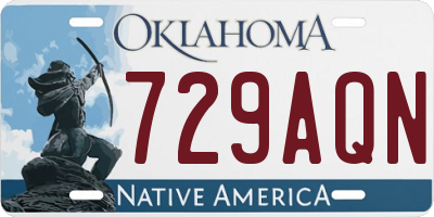 OK license plate 729AQN