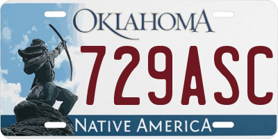OK license plate 729ASC