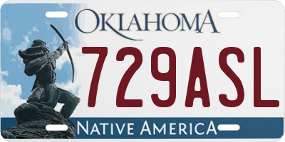 OK license plate 729ASL