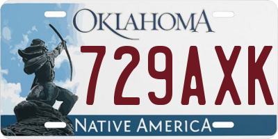 OK license plate 729AXK
