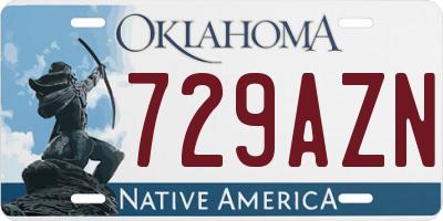 OK license plate 729AZN