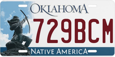 OK license plate 729BCM