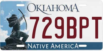 OK license plate 729BPT