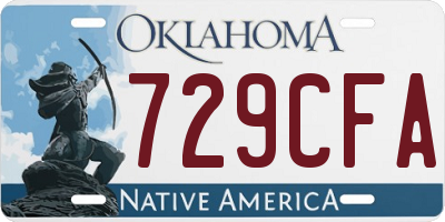 OK license plate 729CFA