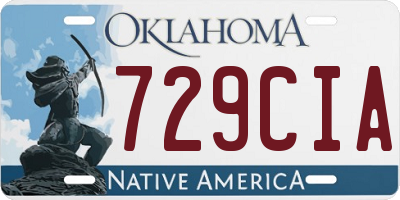 OK license plate 729CIA