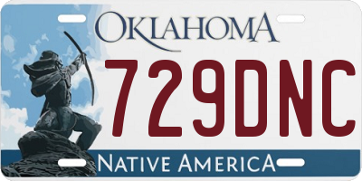 OK license plate 729DNC