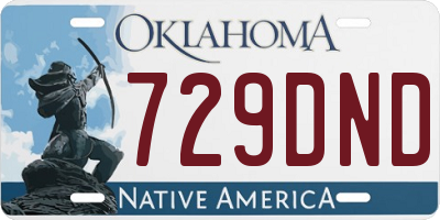 OK license plate 729DND