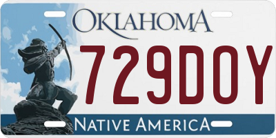 OK license plate 729DOY