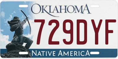 OK license plate 729DYF