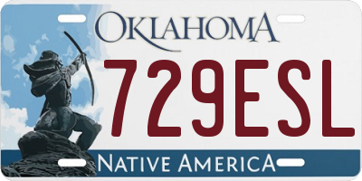 OK license plate 729ESL
