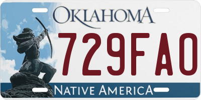 OK license plate 729FAO