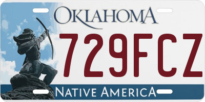 OK license plate 729FCZ