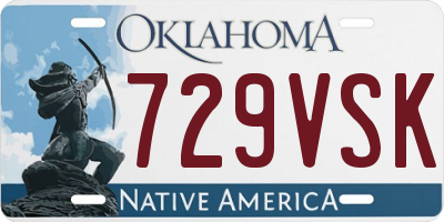 OK license plate 729VSK