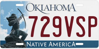 OK license plate 729VSP