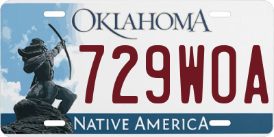 OK license plate 729WOA