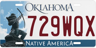 OK license plate 729WQX