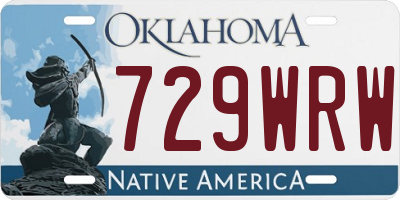 OK license plate 729WRW