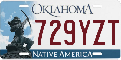 OK license plate 729YZT